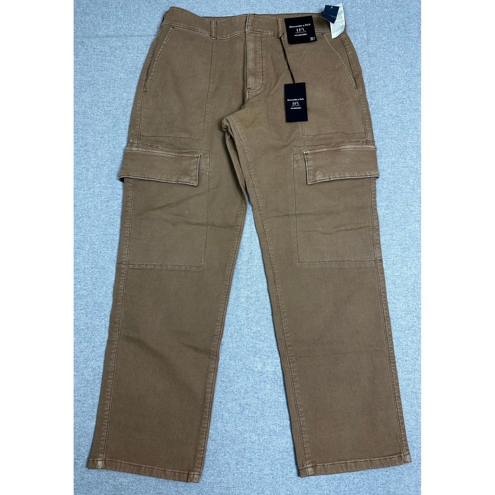 NWT Abercrombie & Fitch Cargo Pants Mens 36x32 Brown HFR Nicole Benefield